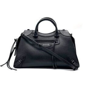 Balenciaga Neo City Leather Shoulder Bag Black